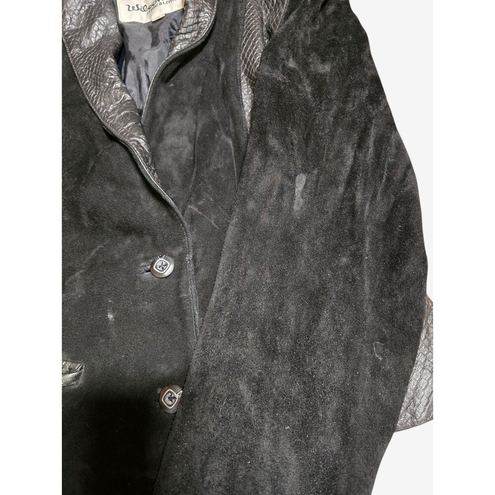 Vintage 80s Wilsons Leather & Suede Jacket Womens Size 12/Shoulder Pads - Picture 6 of 12